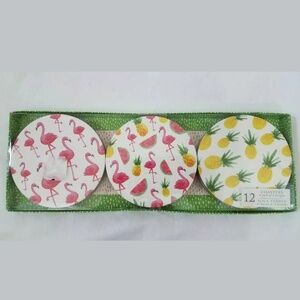 Molly and Rex Flamingo Pineapple Luau Coasters 12 New